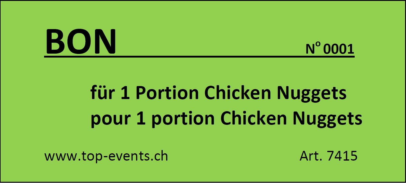 Bonblock für 1 Portion Chicken Nuggets 