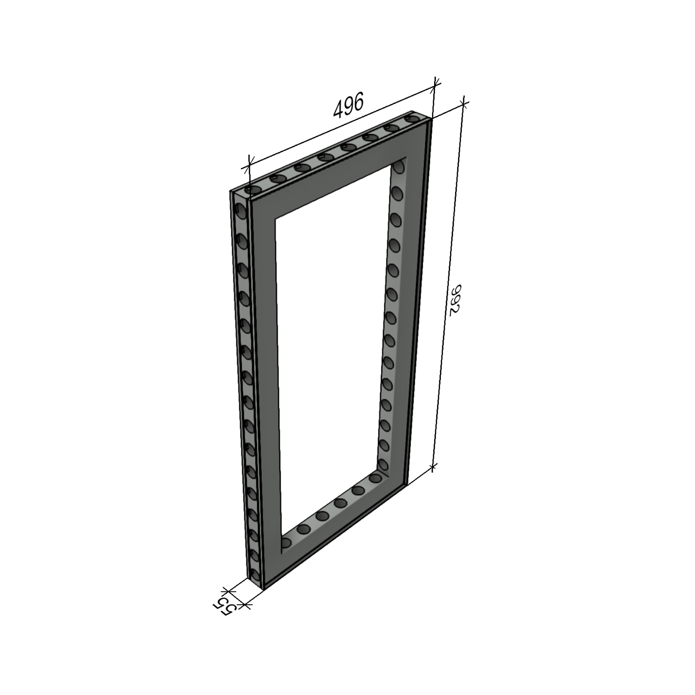 Omni-55 A3 Rahmen, beidseitig 1x Haken 25mm G (496x992mm) 