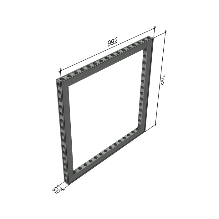 Omni-55 A3 Rahmen, beidseitig 1x Haken 25mm G (992x992mm) 