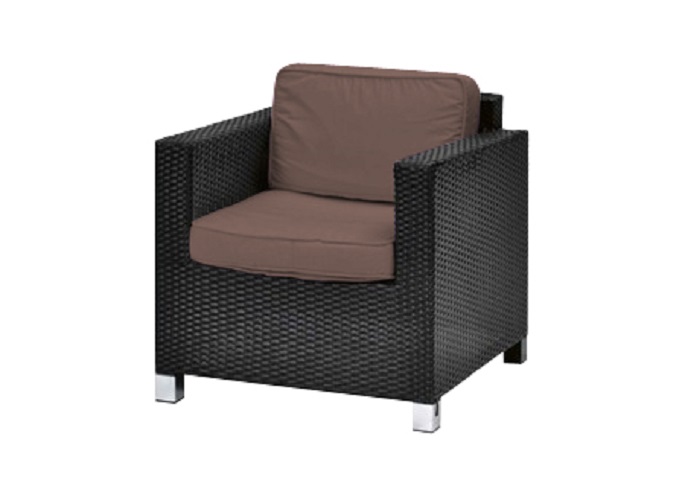 1er-Sessel Rattan inkl. Kissen braun oder beige 