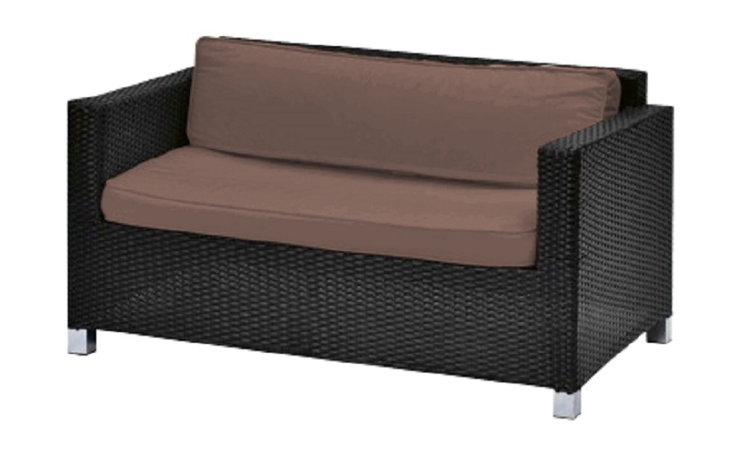 2er-Sofa Rattan inkl. Kissen 