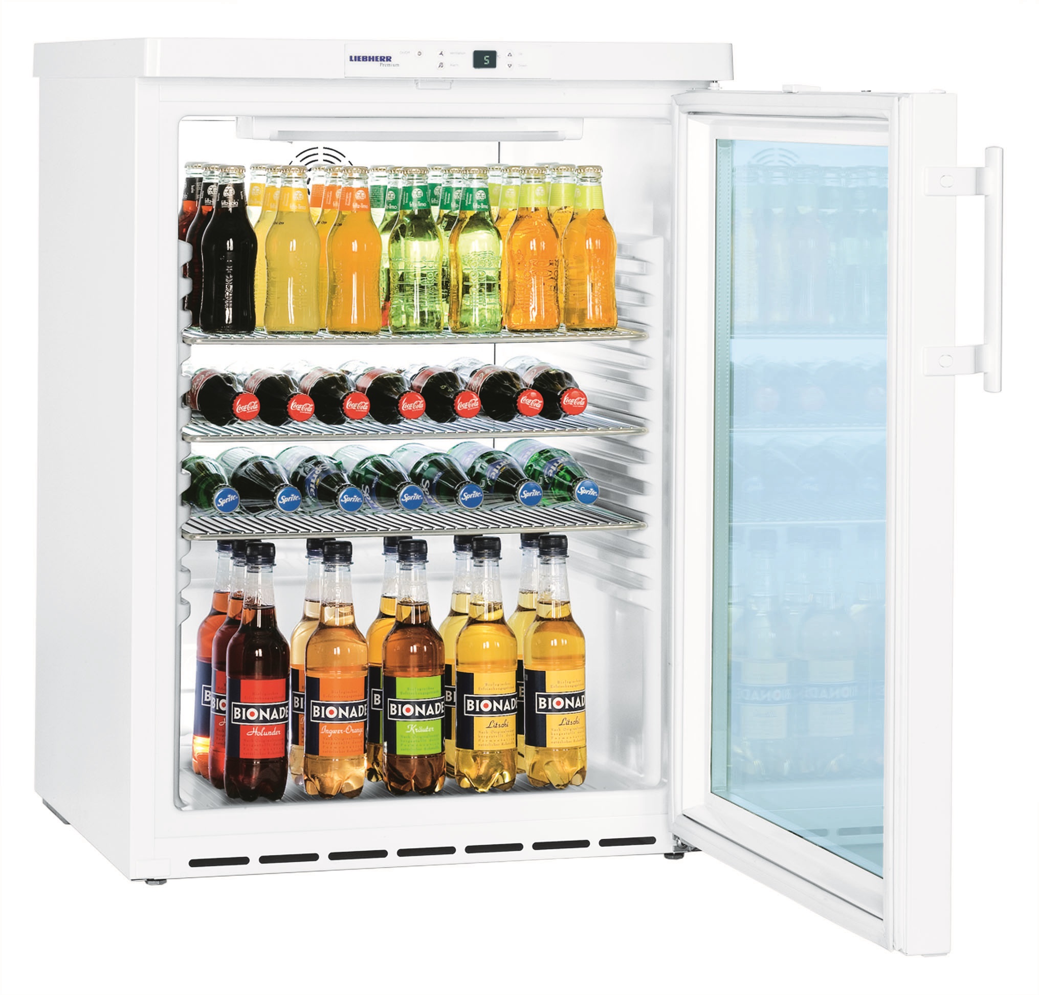 Messe Kühlschrank 141L mit Umluftkühlung und Glastür