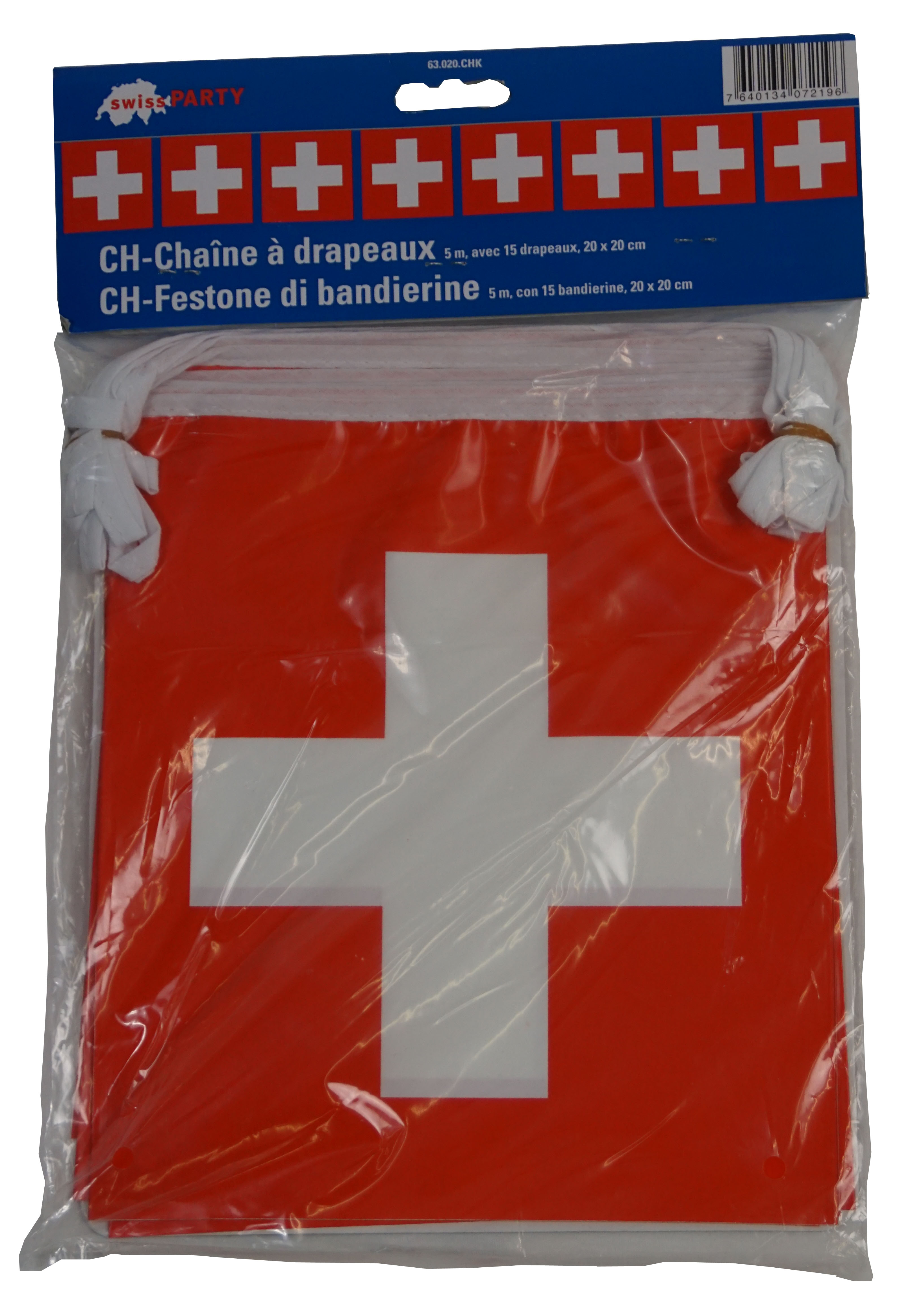 Polyethylenfahnenkette Schweizerkreuz 
