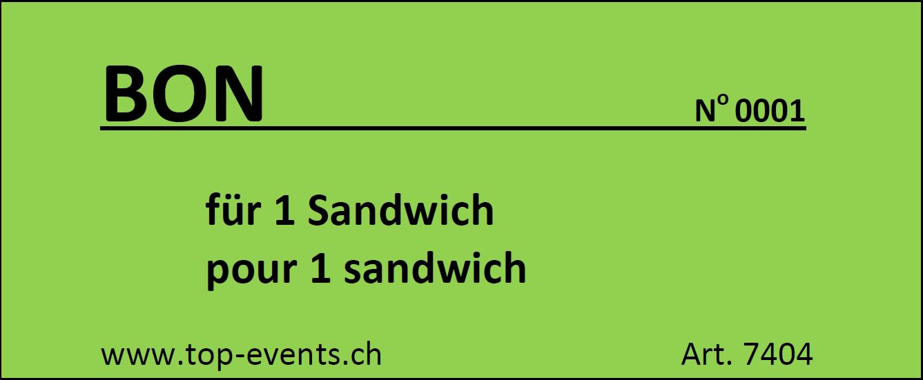 Bonblock für 1 Sandwich 